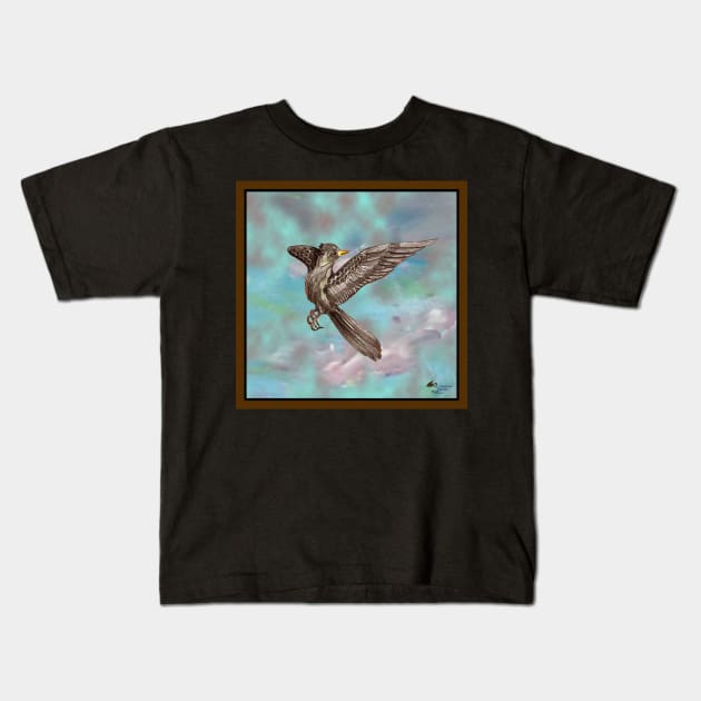 Bird in the Hand Veterinary exotic birds hands woman girl female feminine grey songbird nature lover loves avian Hummingbird Brown Blue Green Kids T-Shirt by pegacorna